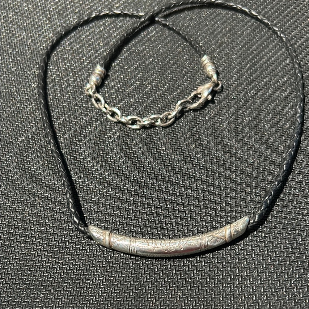 Brighton Leather and Silver Necklace
